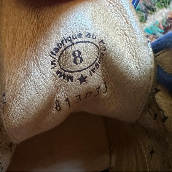 Fluevog NEARLY NEW Hopes Promise navy/cream lace up heels w/ F cutouts - 7.5/8 - Picture 14 of 16